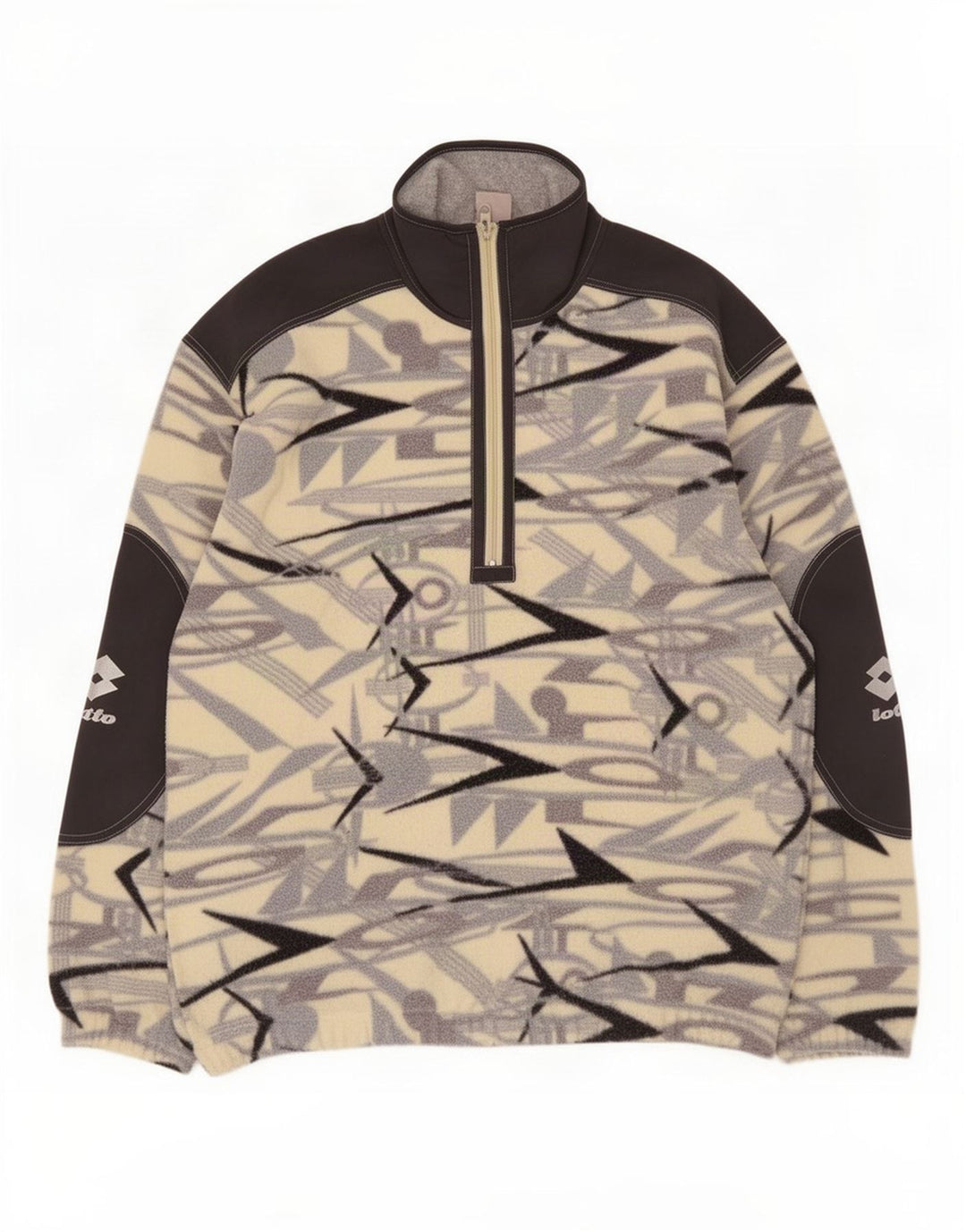 Maglione in pile da uomo Lotto con zip e collo XL Poliestere geometrico multicolore