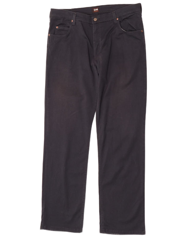Pantaloni casual dritti da uomo Lee Brooklyn W38 L34 cotone blu navy