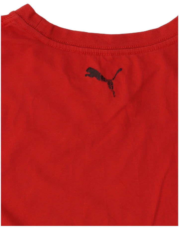 T-shirt grafica PUMA da bambino 10-11 anni in cotone rosso medio