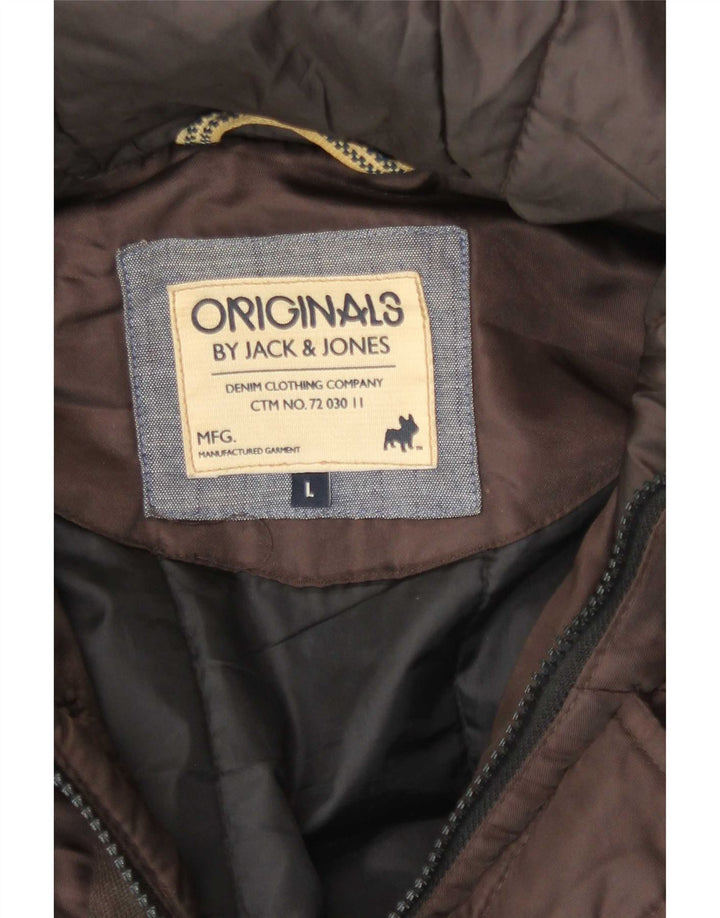 Jack & Jones Giubbotto bomber con cappuccio da uomo UK 40 Large Marrone Poliestere
