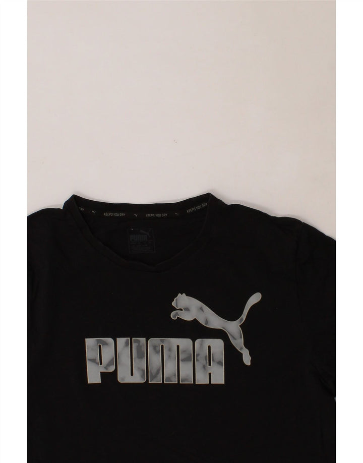 PUMA Mens Graphic T-Shirt Top Large Black Cotton Vintage Puma and Second-Hand Puma from Messina Hembry 