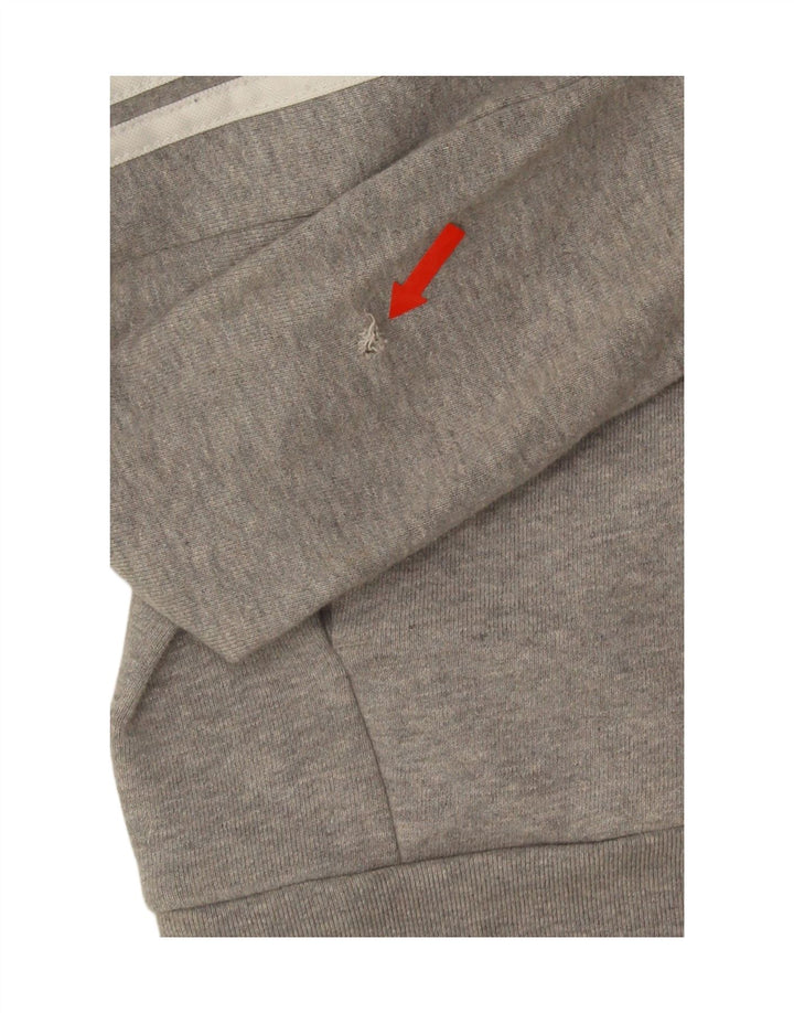 Maglione con cappuccio e zip Adidas da uomo vestibilità regolare in cotone grigio medio