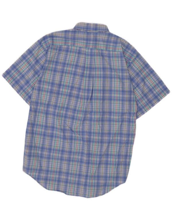 Camicia a maniche corte da ragazzo Ralph Lauren 15-16 anni XL in cotone a quadri blu