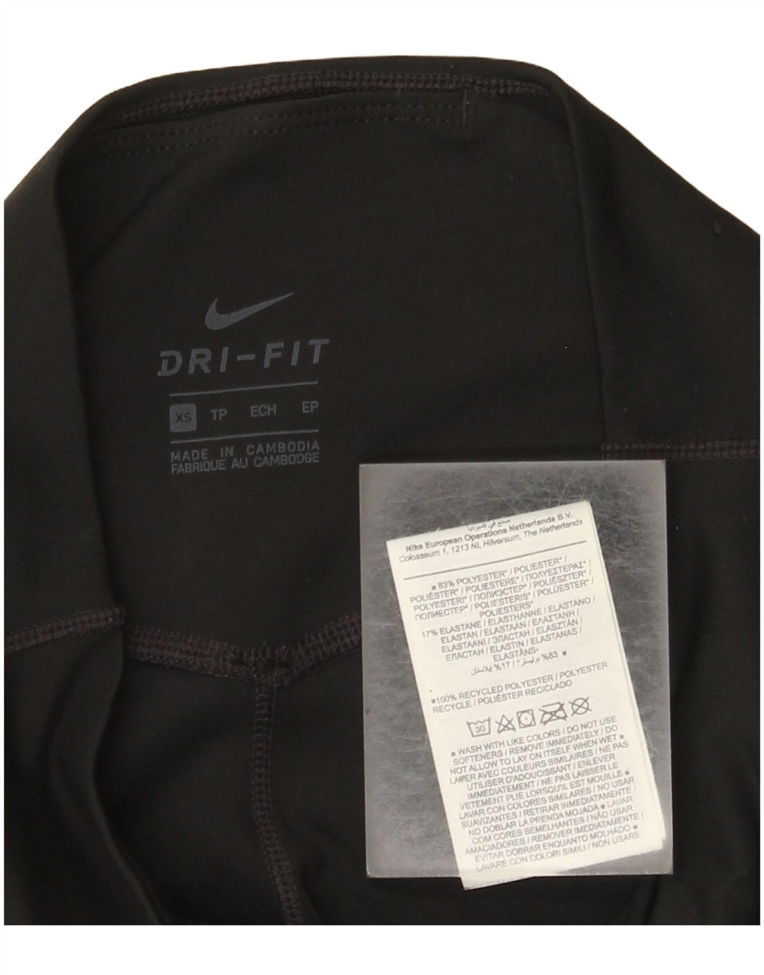 Leggings Capri da donna Nike UK 4 XS poliestere nero