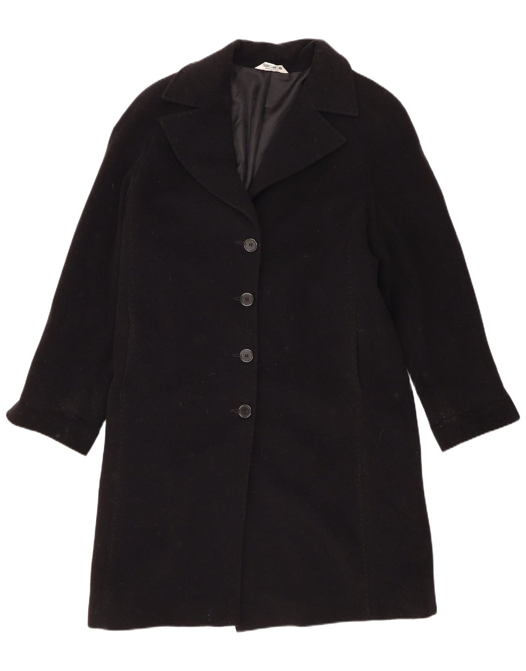 Cappotto Donna Franco Ancona IT 46 Large Nero Lana Vergine