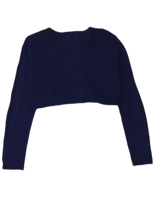 Maglione Cardigan Corto per Ragazze ZARA 13-14 Anni Blu Navy Floreale