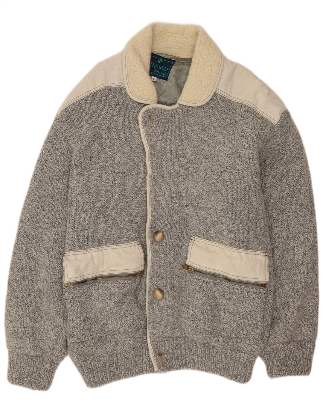 Maglione cardigan da uomo LOLI WOLF XL grigio color block