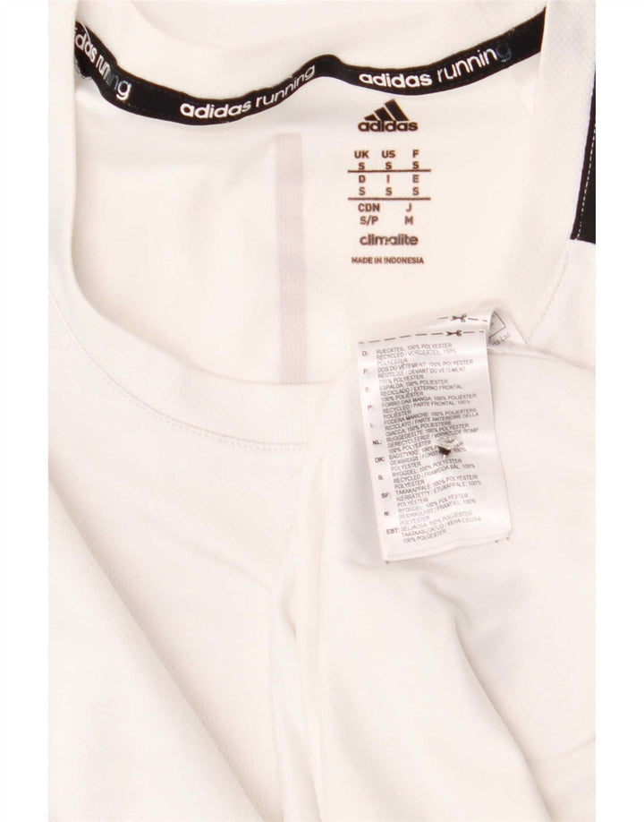 T-shirt Adidas Climalite da uomo, piccola, in poliestere color block bianco