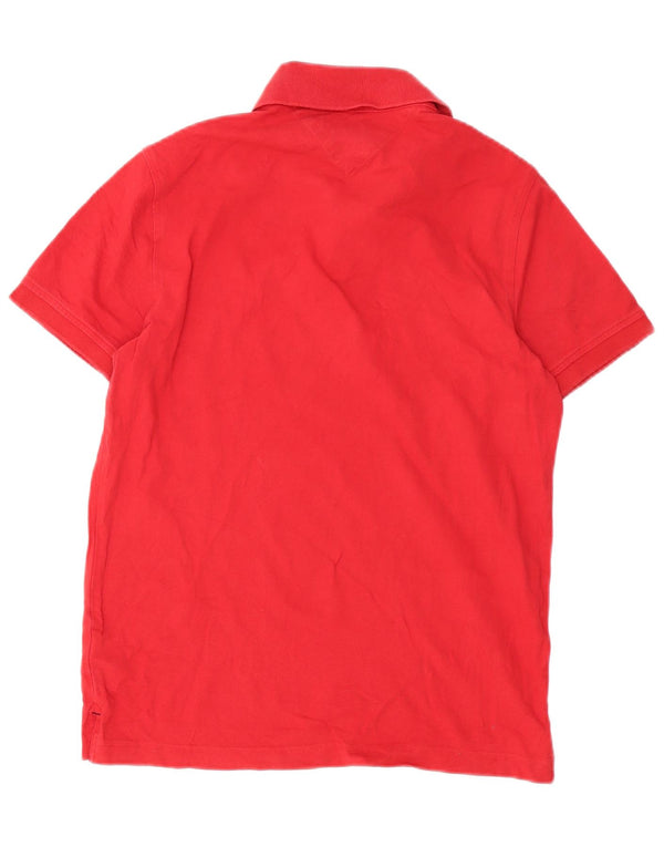 Polo da uomo slim fit Tommy Hilfiger in cotone rosso medio