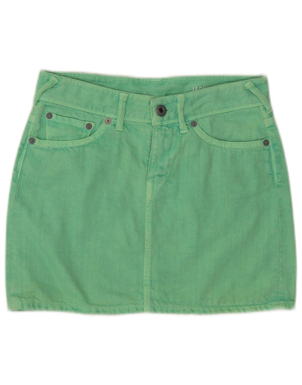 JACK WILLS Gonna di jeans da donna UK 4 XS W26 Verde Cotone