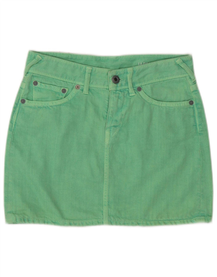 JACK WILLS Gonna di jeans da donna UK 4 XS W26 Verde Cotone