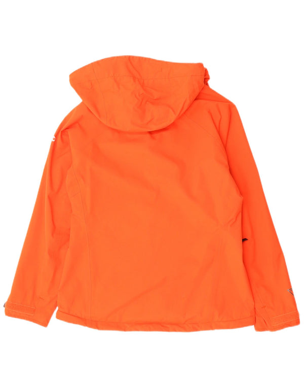 MUSTO Womens Oversized Hooded Rain Jacket UK 10 Small Orange Polyamide