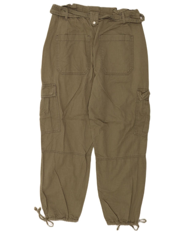 Pantaloni cargo da jogging da donna Whistles UK 12 medi W30 L25 cotone kaki