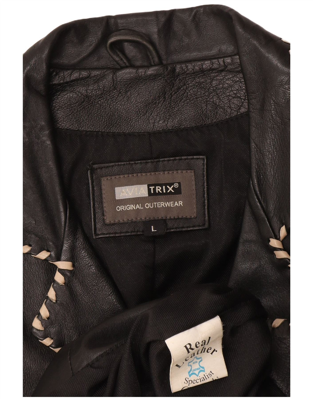 Cappotto in pelle da donna Aviatrix UK 14 Grande pelle nera