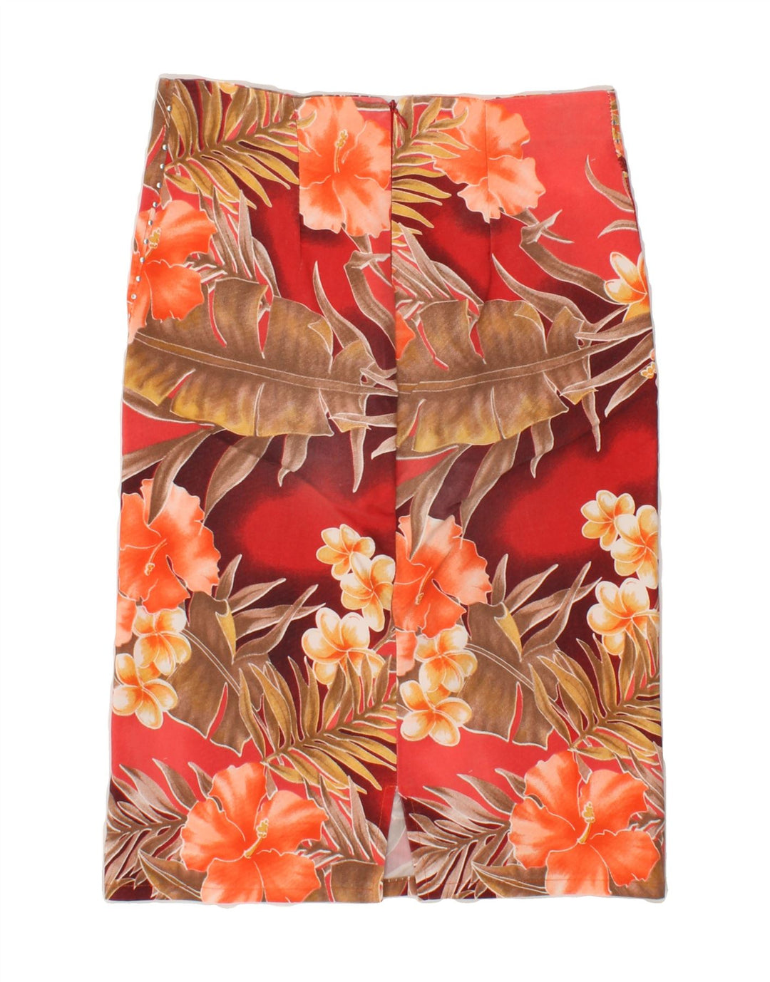 VINTAGE Womens Straight Skirt Small W28  Red Floral Vintage Vintage and Second-Hand Vintage from Messina Hembry 