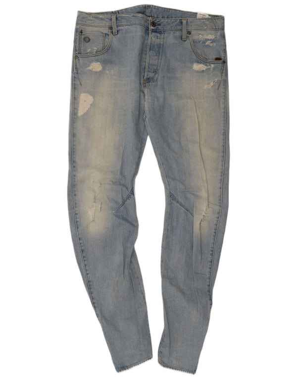 Jeans slim G-Star da uomo 3D Arc invecchiati W36 L34 cotone blu