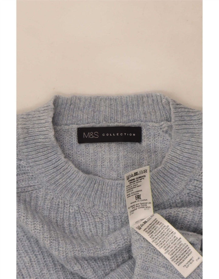 Maglione maglione girocollo oversize da donna Marks & Spencer UK 10 piccolo blu