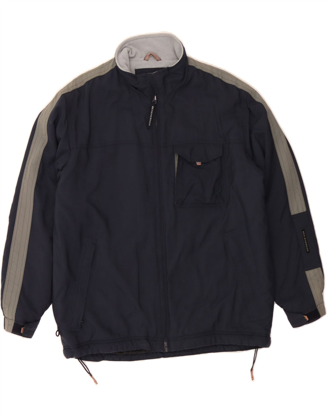 BEN SHERMAN Giacca a vento da uomo UK 40 Large Blu Navy Colorblock
