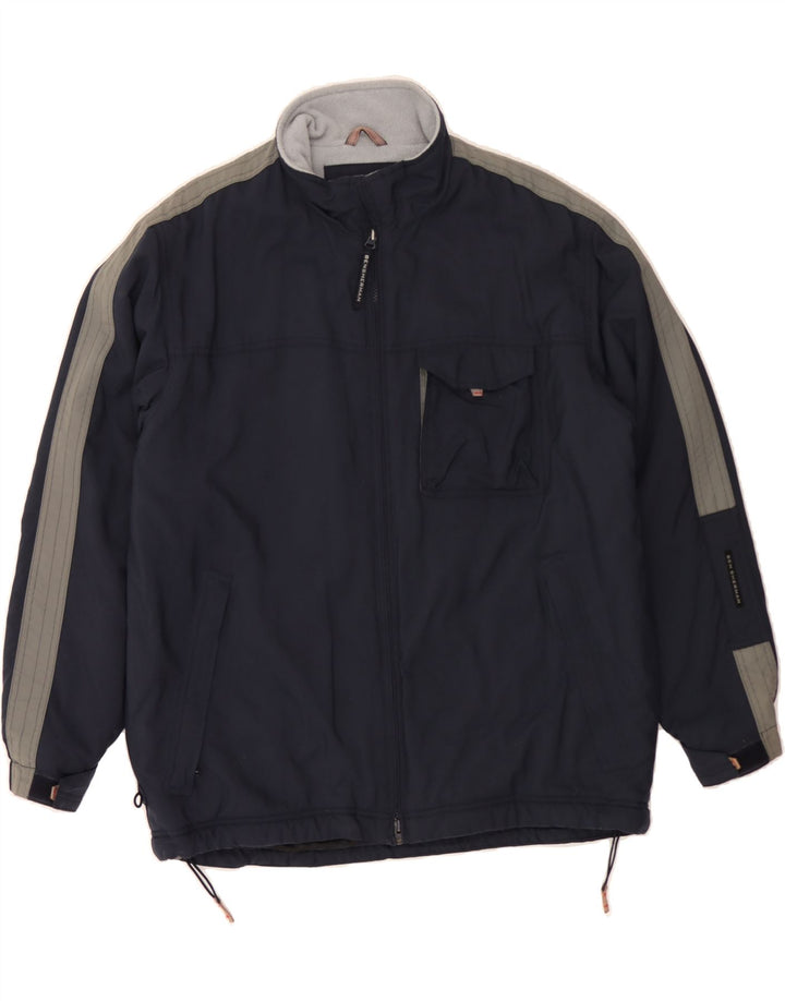 BEN SHERMAN Giacca a vento da uomo UK 40 Large Blu Navy Colorblock