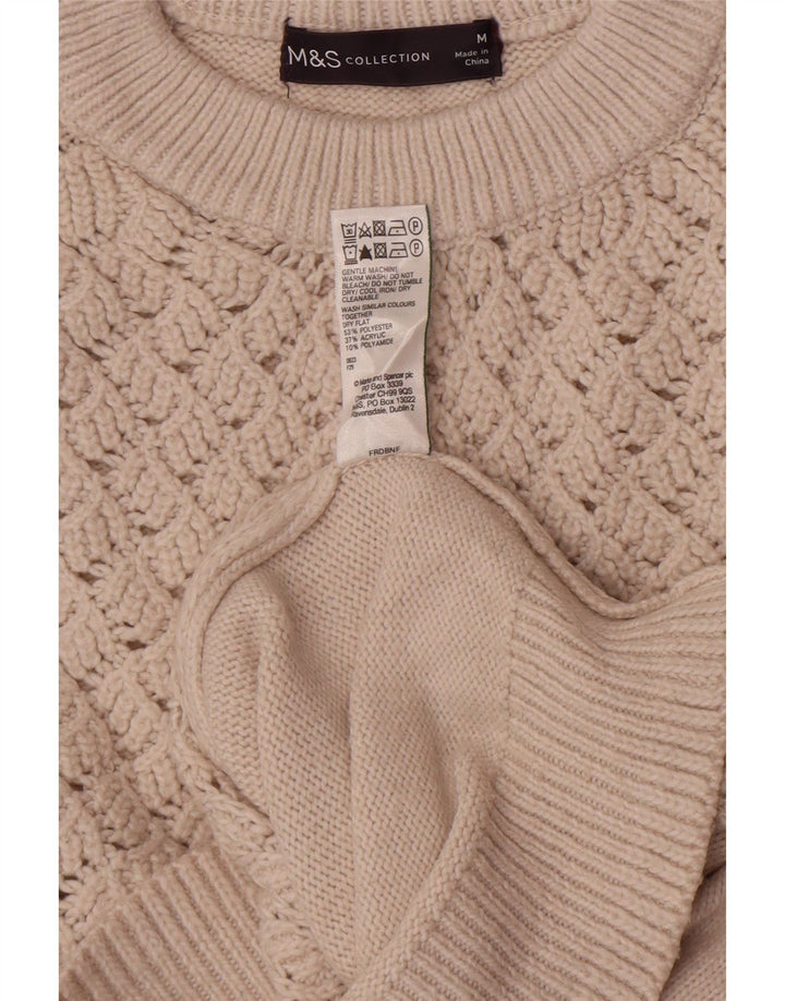 Maglione girocollo corto da donna Marks & Spencer UK 14 Beige medio