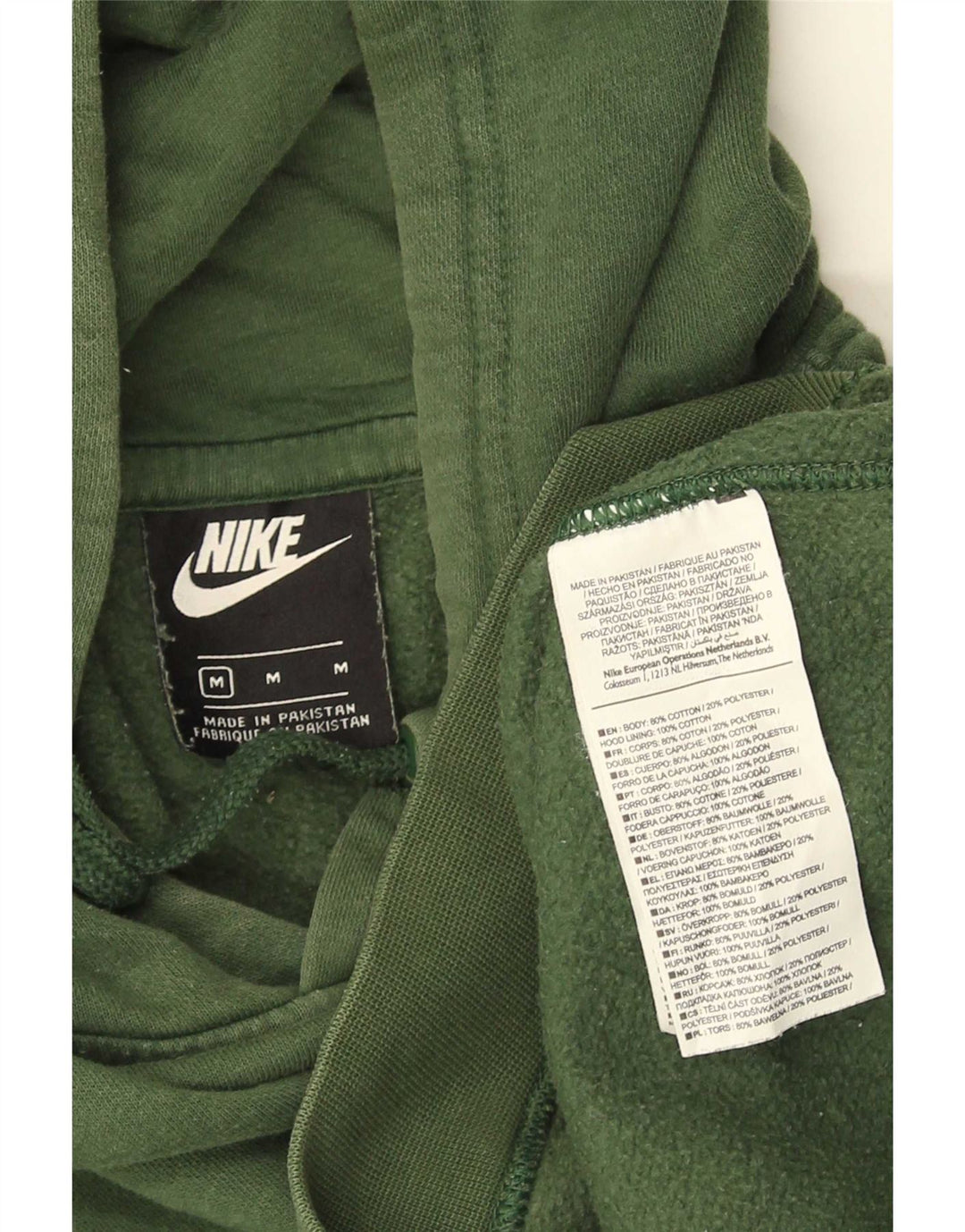 Felpa con cappuccio da uomo Nike in cotone verde medio