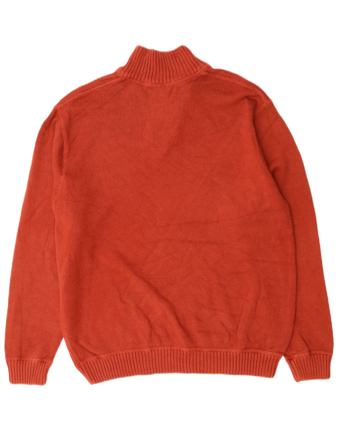 EDDIE BAUER Maglione da uomo con zip e collo grande in cotone rosso