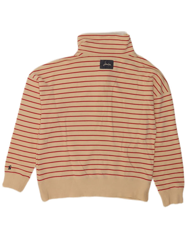 Felpa da donna Joules vestibilità ampia, maglione UK 12, medio, bianco sporco a righe