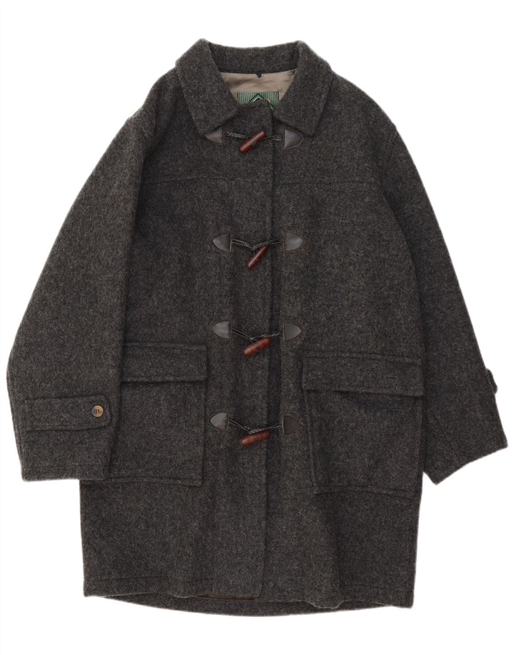 Montgomery vintage da uomo IT 46 piccolo in lana screziata grigia