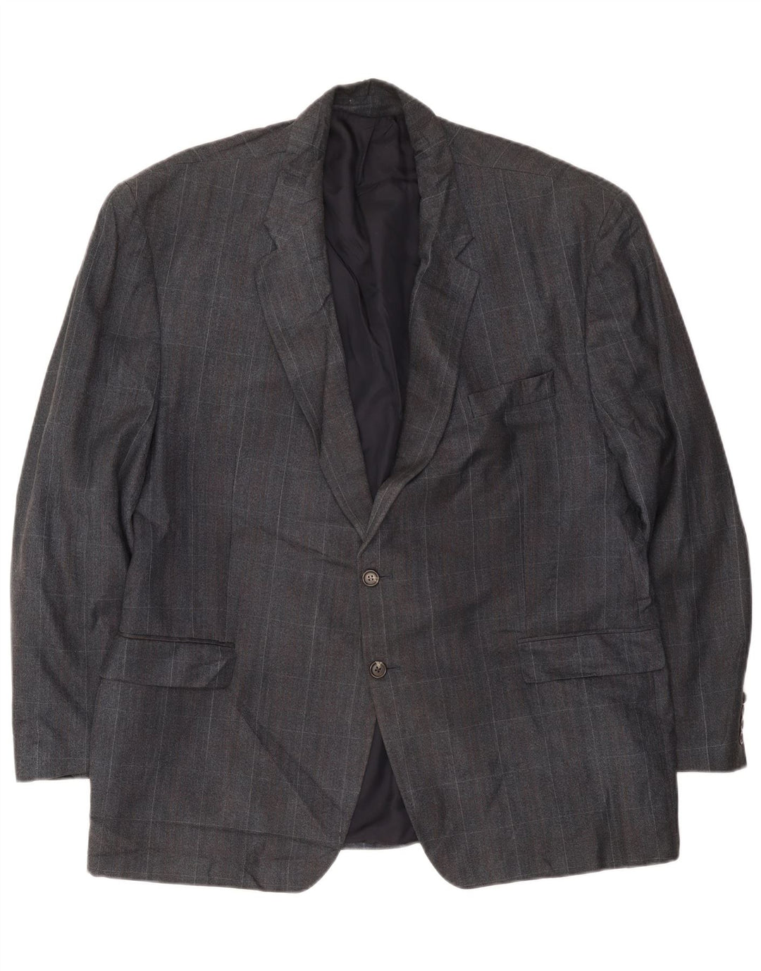 Giacca blazer da uomo a 2 bottoni Chaps UK 42 XL blu navy a quadri
