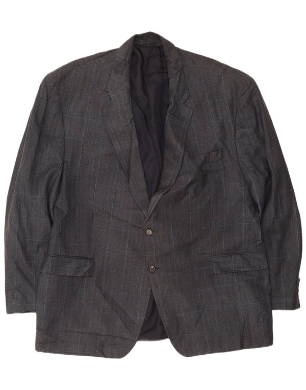 Giacca blazer da uomo a 2 bottoni Chaps UK 42 XL blu navy a quadri