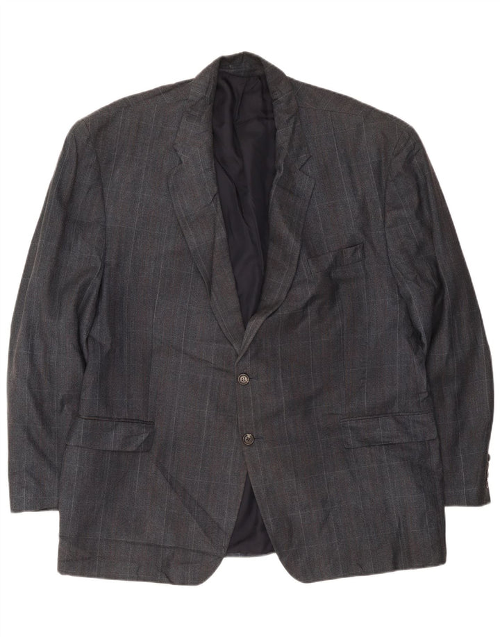 Giacca blazer da uomo a 2 bottoni Chaps UK 42 XL blu navy a quadri