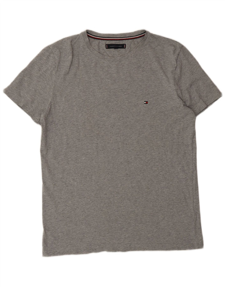 T-shirt da uomo Tommy Hilfiger Top grande in cotone chiazzato grigio