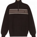 Polo Assn. Maglione da uomo con zip e collo color block nero medio
