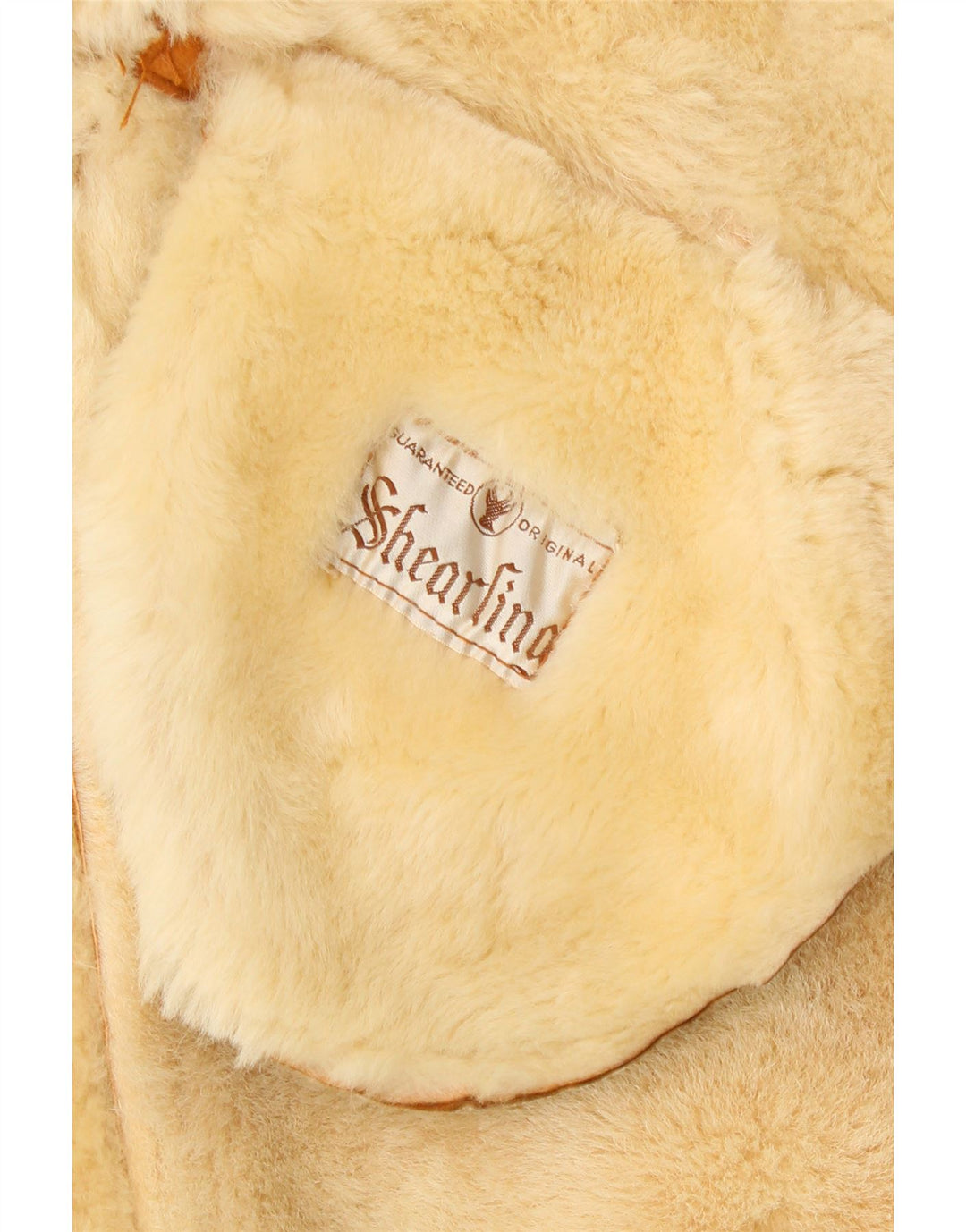 Cappotto vintage in shearling da uomo UK 40 Shearling beige grande