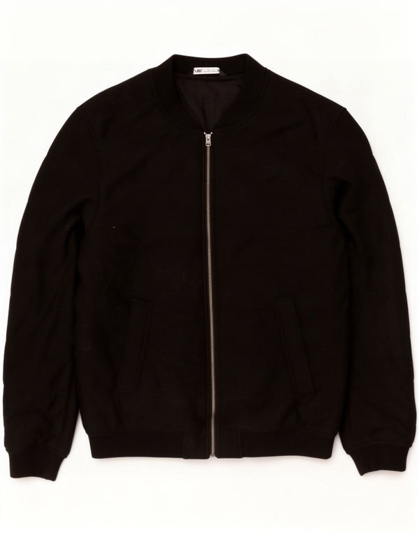 Zara Giubbotto bomber da uomo UK 42 XL Nero Poliestere