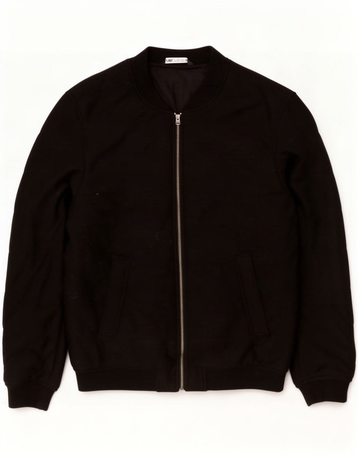 Zara Giubbotto bomber da uomo UK 42 XL Nero Poliestere