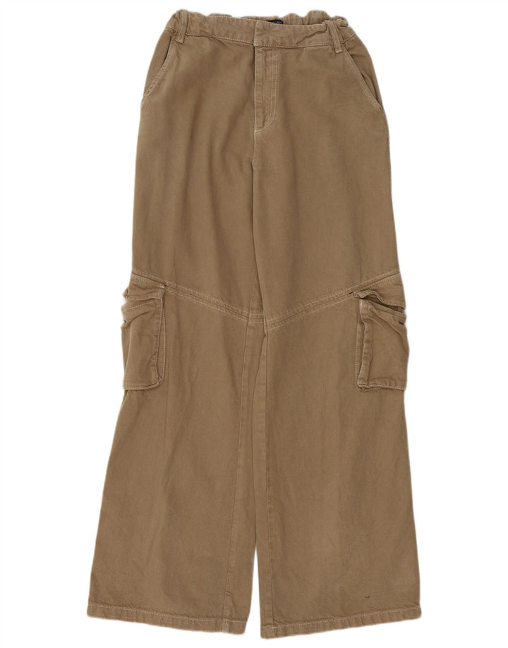 Pantaloni cargo ZARA da donna a gamba larga piccoli W26 L31 Beige