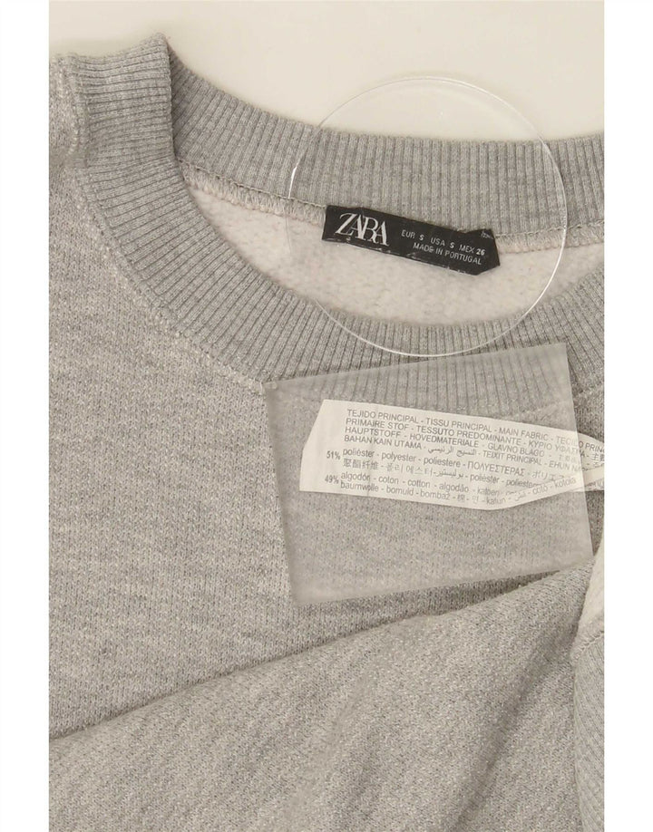 Zara Uomo Felpa Maglione Piccolo Grigio Poliestere