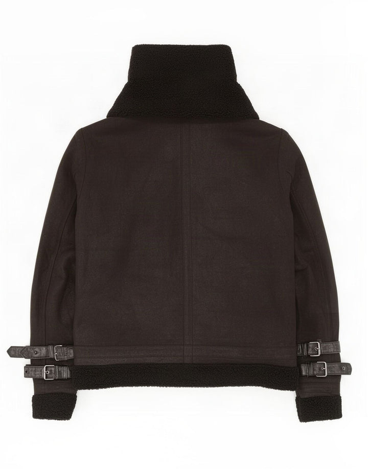 Giacca Sherpa da uomo Zara UK 42 XL poliestere nero