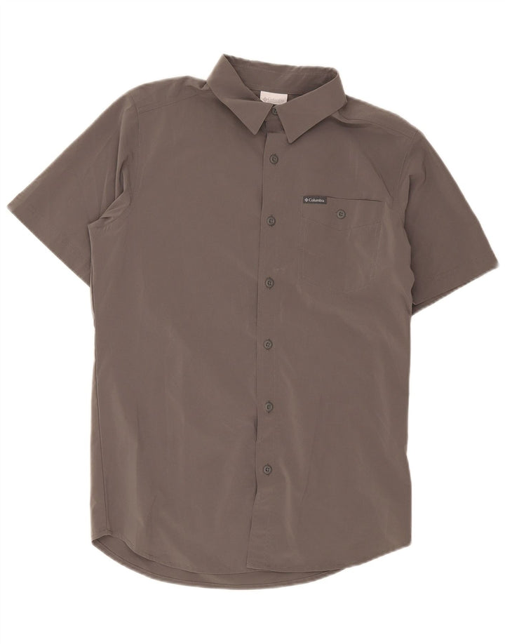 Camicia a maniche corte da uomo Columbia Small in poliestere grigio