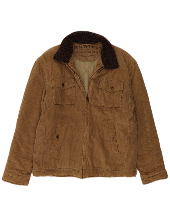 Giacca da uomo in velluto a coste Tom Tompson UK 40 grande cotone beige