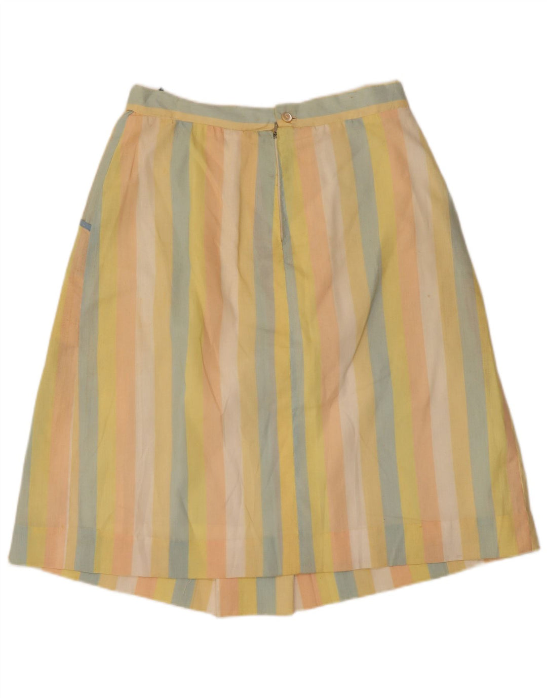 Gonna a trapezio da donna vintage W32 grande a righe multicolore