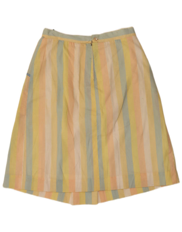 Gonna a trapezio da donna vintage W32 grande a righe multicolore