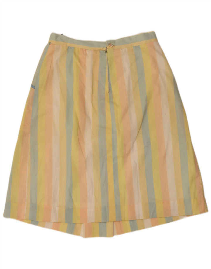 Gonna a trapezio da donna vintage W32 grande a righe multicolore