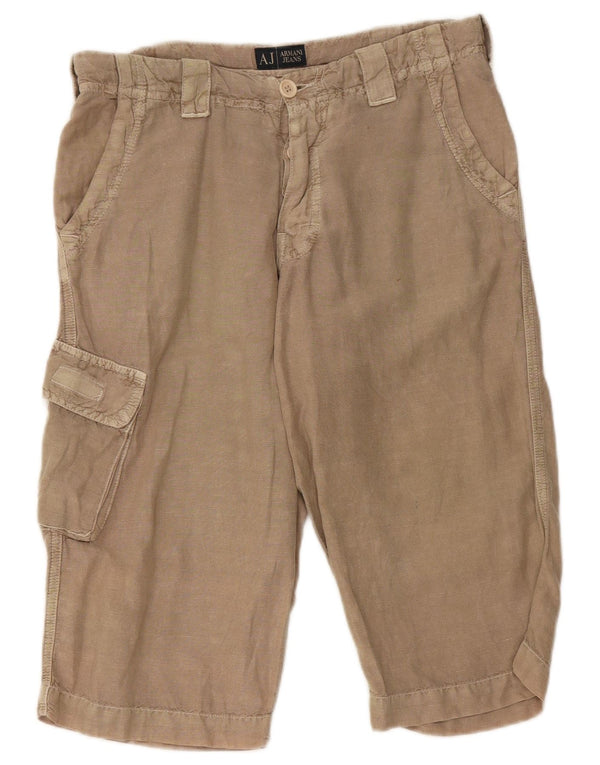 Bermuda cargo da uomo Armani W29 piccolo in lino beige
