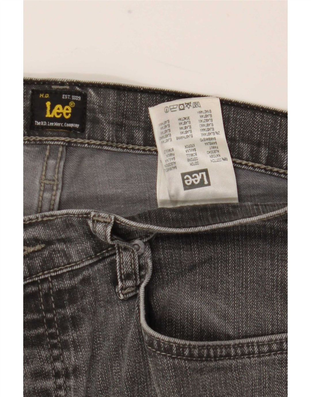 Jeans dritti da uomo Lee Powell W34 L30 cotone grigio