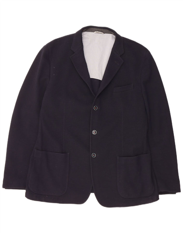 Giacca blazer da uomo a 3 bottoni Manuel Ritz IT 60 5XL Acrilico blu navy