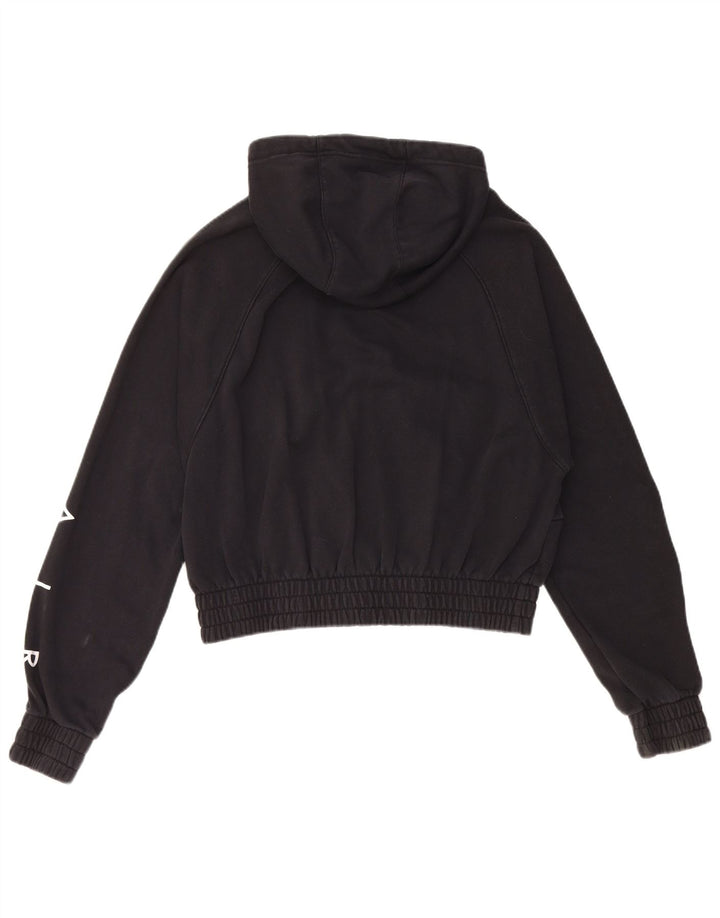Felpa con cappuccio e zip grafica oversize da donna Nike UK 10 piccola in cotone nero
