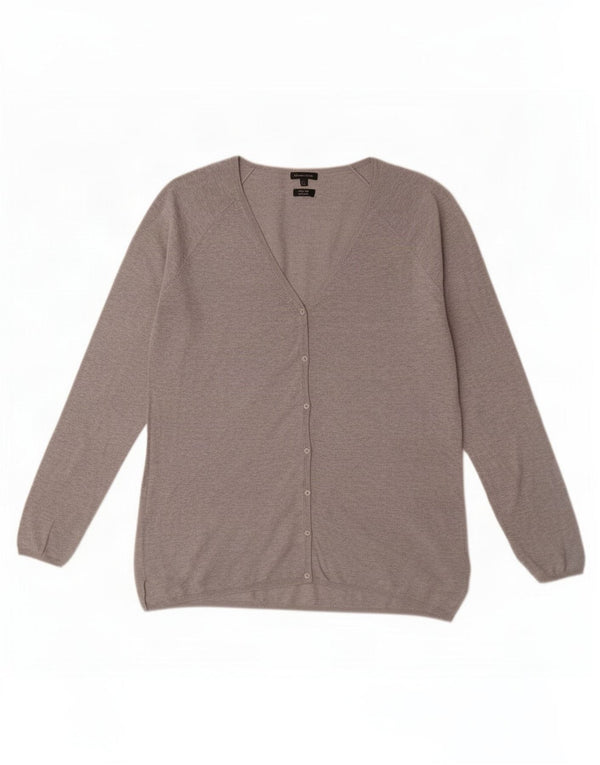 Maglione cardigan da donna Massimo Dutti UK 18 XL cotone grigio