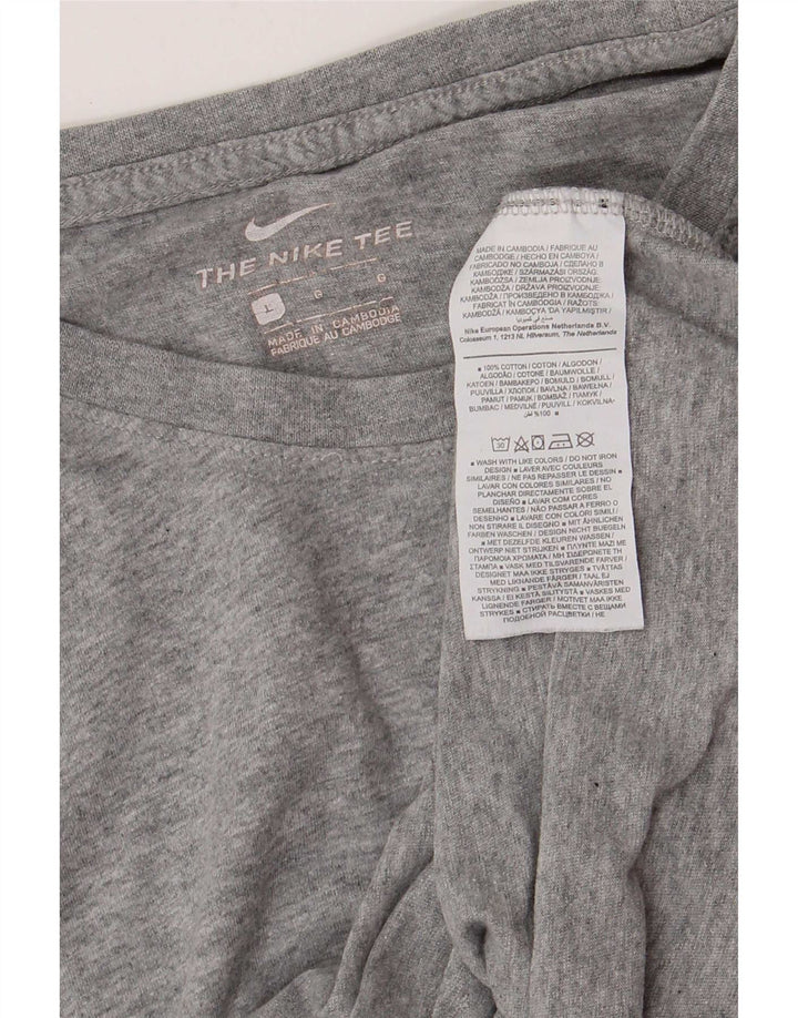 T-shirt Nike da uomo Regular Top Large in cotone grigio